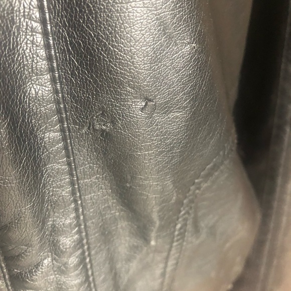 Moto biker jacket vegan black leather lady large men’s med vintage Calvin Klein - Picture 10 of 11